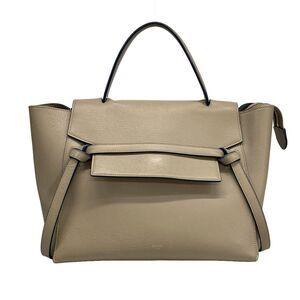 Celine Handbag Belt Bag Mini Gray Beige Leather